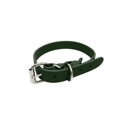 Zgarda din piele simplă - Verde - 55 cm / 20 mm