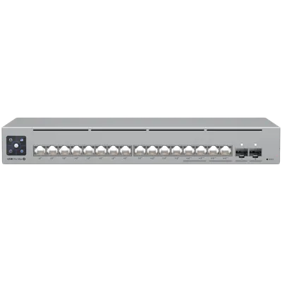 Ubiquiti 16-port, Layer 3 Etherlighting switch with 2.5 GbE, PoE++ output, and versatile mounting options, 4x 2.5 GbE PoE++ port