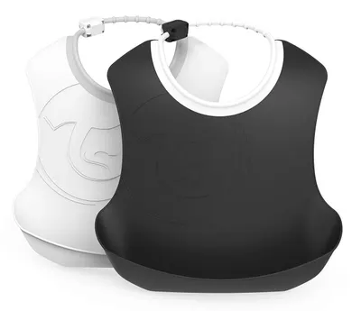 Set 2 bavete Twistshake - Alba si neagra, 4 luni+