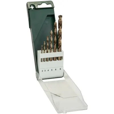 Set burghie metal, Bosch 2609255087, HSS-CO, 2-8 mm, tija cilindrica, 6 bucati