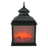 Felinar decorativ, model semineu, 25x15x39 cm, negru