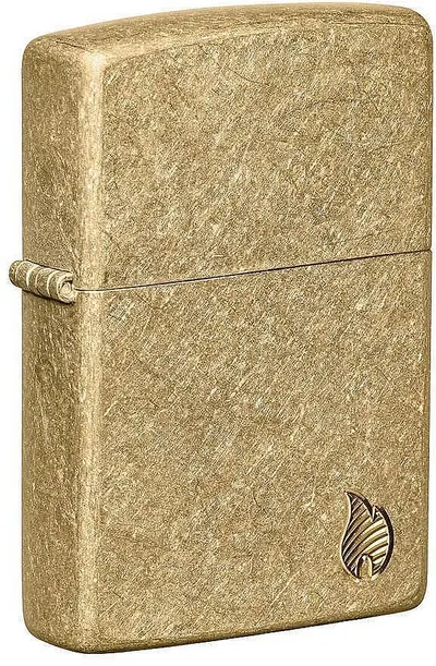 Brichetă Zippo Armor - Tumbled Brass Flame Design