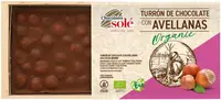 Turron de ciocolată bio cu alune de pădure, 200 g, Chocolates Solé