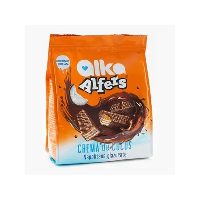 Napolitane glazurate cu crema cocos Alka Alfers 180 g Engros