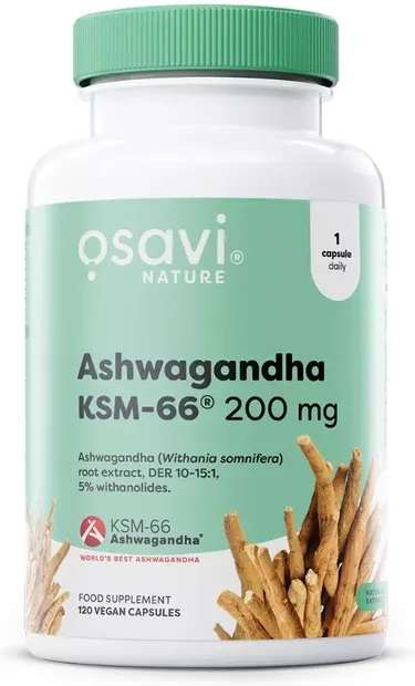 Ashwagandha KSM-66, 200 mg, 120 capsule, Osavi