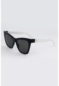 Ochelari de soare cat-eye cu lentile in degrade - Alb/Negru