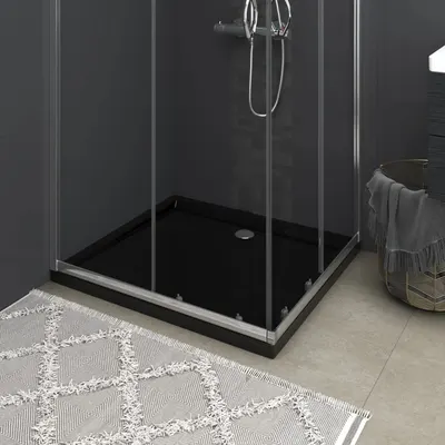 Gossi cadita de dus dreptunghiulara din abs, negru, 80x90 cm
