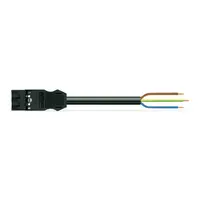 pre-assembled connecting cable; B2ca; Plug/open-ended; 3-pole; Cod. A; H05Z1Z1-F 3G 2.5 mm²; 4m; 2,50 mm²; black