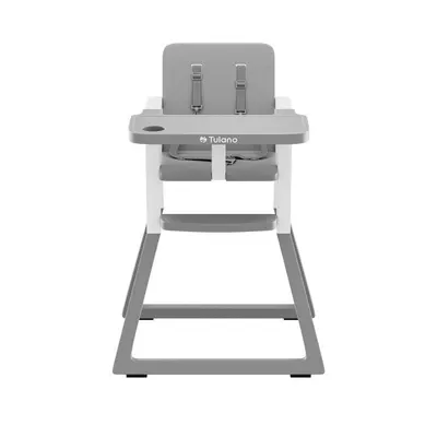 Scaun de masa copii Tulano Morsel 25 GreyWhite pliabil ultra compact 9cm,tavita reglabila,centuri de siguranta,greutate admisa 15 kg