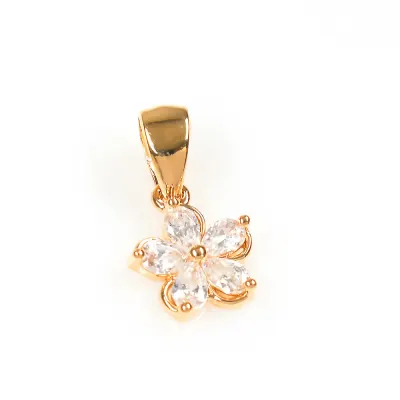 Pandantiv placat cu aur floare cu pietre zirconice