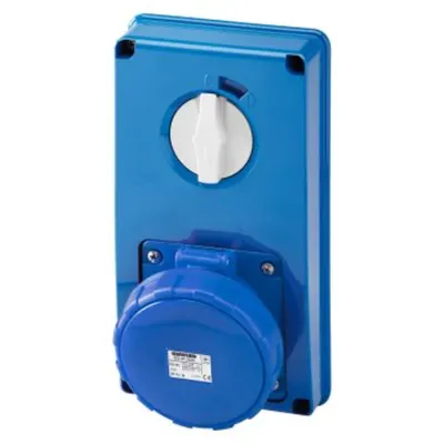 Priza industriala cu interblocaj verticala - WITHOUT BOTTOM - WITHOUT FUSE-HOLDER BASE - 3P+E 63A 200-250V - 50/60HZ 9H - IP67