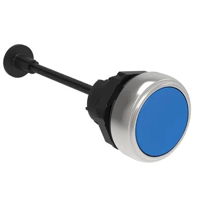 Mechanical Reset Button, Complete Unit, Diametru Ø22mm Platinum Series, Flush. Adjustable Length 0…150mm/5.9in, Blue