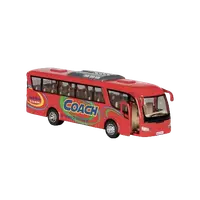 Autobuz sportiv die-cast Coach, cu functie pull-back, 18 cm lungime, rosu