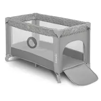Patut pliant, Lionelo, Stefi, Cu un nivel, Cu intrare laterala cu fermoar, 2 roti, 120x60 cm, Conform cu standardul european de securitate EN 716, Grey