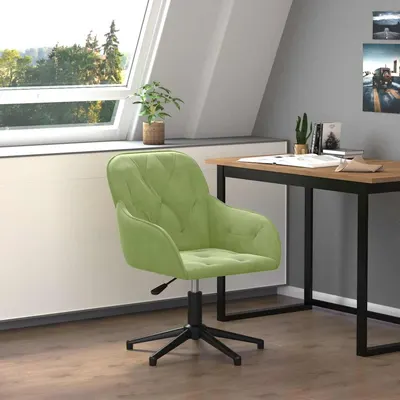 vidaXL Scaun de birou pivotant, verde deschis, catifea