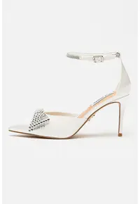 Pantofi din piele ecologica cu toc clasic Last Dance - Alb optic/Argintiu