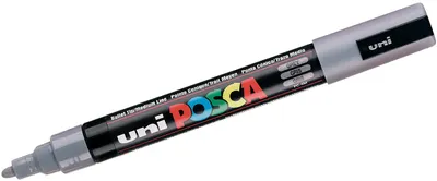 Marker permanent cu varf rotund UNI POSCA - PC-5M, 2,5 mm, gri