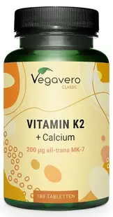 Vitamina K2 + Calciu, 180 comprimate, Vegavero