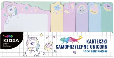 Bilete autocolante autoadezive Kidea - Unicorn, 7 x 14 coli
