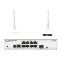 Switch wireless cu 8 porturi Gigabit MikroTik Cloud Router CRS109-8G-1S-2HND-IN, cu management, port SFP, 2.4 GHz, 300 Mbps, PoE