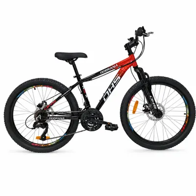 Bicicleta Copii Dhs Terrana 2423B, model 2026 - 24 Inch, Rosu-Negru