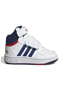 Pantofi sport mid-high cu velcro Hoops - Alb/Bleumarin