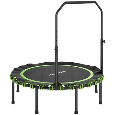 SPORTNOW Trambulină fitness cu mâner reglabil, trambulină sport pentru interior și exterior, oțel, plastic, verde | Aosom Romania