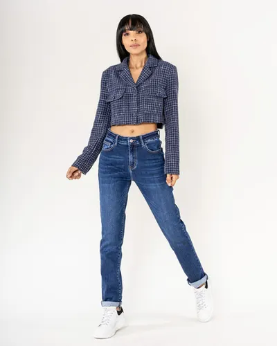 Blugi dama tip Boyfriend Nina Carter Albastru YY305-2 M10