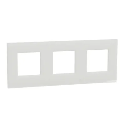 Placa ornament, Unica Pure, trei module, alb