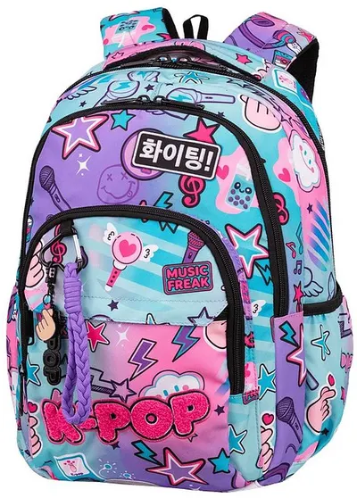 Ghiozdan școlar Cool Pack Base Plus - K-Pop Bright, 2 compartimente