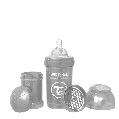 Biberon anti-colici Twistshake Anti-Colic Pearl - Gri, 180 ml