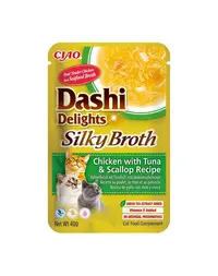 INABA Cat Dashi Delights Silky Broth pui, ton si scoici hrana pisici 40g