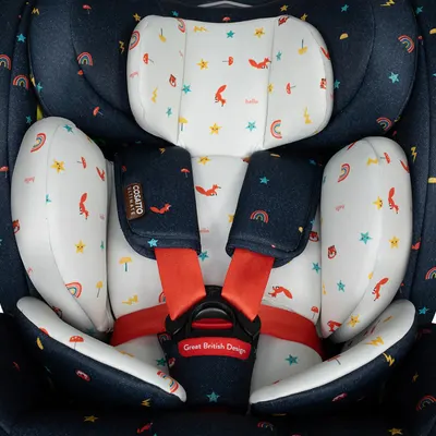 Scaun auto Cosatto All in All Extra Doodle Days 40-150 cm I-Size, Isofix, SIPS, Rotatie 360, Tetiera reglabila