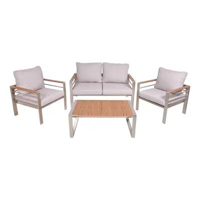 Set mobilier de grădină gri din metal pentru 4 persoane Florence – Garden Pleasure