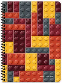 Caiet cu spirală Keskin Color Blocks - A4, 80 foi, rânduri largi, sortiment