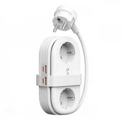 Prelungitor Orico AP3, 2 x Schuko - 2 x USB-A - 2 x USB-C, Alb