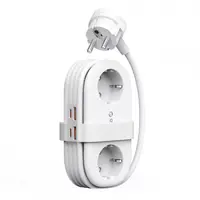 Prelungitor Orico AP3, 2 x Schuko - 2 x USB-A - 2 x USB-C, Alb