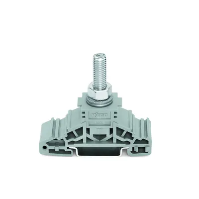 Stud terminal block; lateral marker slots; for DIN-rail 35 x 15 and 35 x 7.5; 1 stud, M8; 50,00 mm²; gray