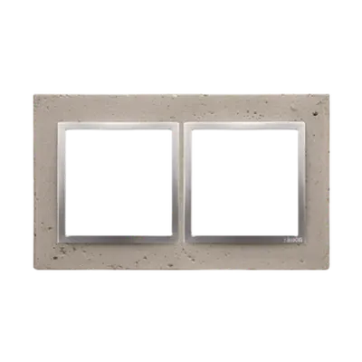 Rama dubla, beton deschis/silver mat metalic