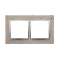 Rama dubla, beton deschis/silver mat metalic