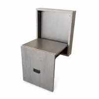 Scaun pliabil de perete din lemn pentru &icirc;ncălțăminte &ndash; MDF &amp; oțel, design modern-maro