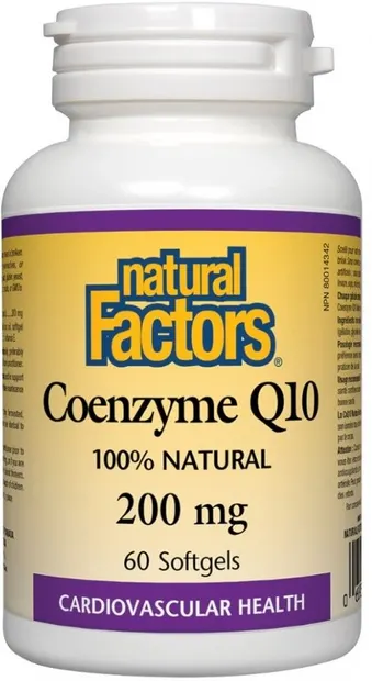 Coenzyme Q10, 200 mg, 60 capsule gelatinoase moi, Natural Factors