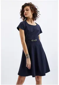 Rochie mini evazata - Bleumarin