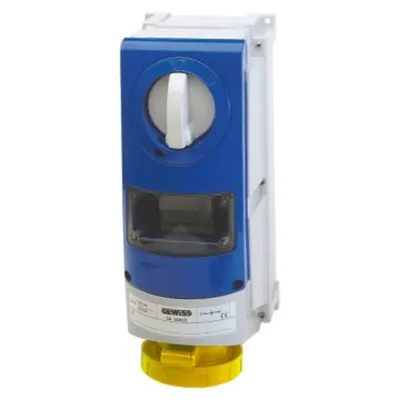 Priza industriala cu interblocaj verticala - WITH BOTTOM - WITH FUSE-HOLDER BASE - 3P+N+E 32A 100-130V-50/60HZ 4H - IP66
