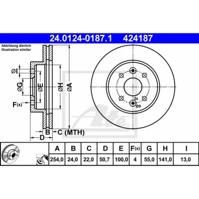 Disc frana ATE 24.0124-0187.1
