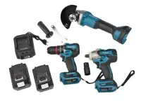Set scule cu acumulator 2 Baterii 48V si 10 Ah : pistol impact, bormasina si polizor unghiular (flex) VALIZA TRANSPORT