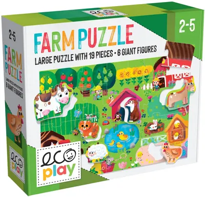 Puzzle educativ Headu Ecoplay - Ferma