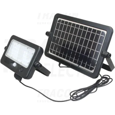 Proiector LED cu panou fotovoltaic și detector de mișcare10 W, 4000 K, 1100 lm, IP65, 3,7 V 7200 mAh