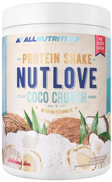Nutlove Protein Shake, ciocolată albă cu nucă de cocos, 630 g, AllNutrition