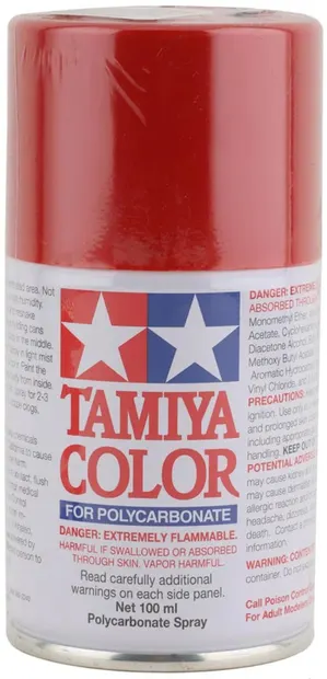Vopsea spray Tamiya pentru suprafete transparente din policarbonat - PS-60 Bright Mica Red (100 ml) (TAM86060)